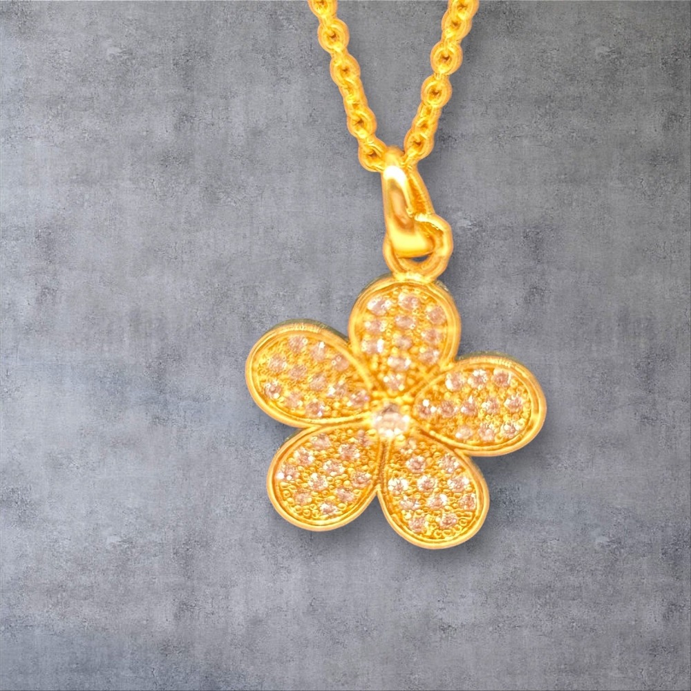NEW Lot of 10 Gold Flower Necklaces Rhinestones Reseller Bundle Adjustable Chain - Picture 5 of 8